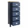 Ranby Blue Bedroom 5 Drawer Narrow Chest
