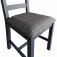 Pair of HO Painted Dining Slatted Dining Chair Grey Check - Blue