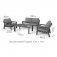 Maze Aluminium New York 2 Seat Sofa Set with Rising Table - White
