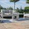 Maze Aluminium Amalfi 2 Seat Sofa Set With Rising Table- White