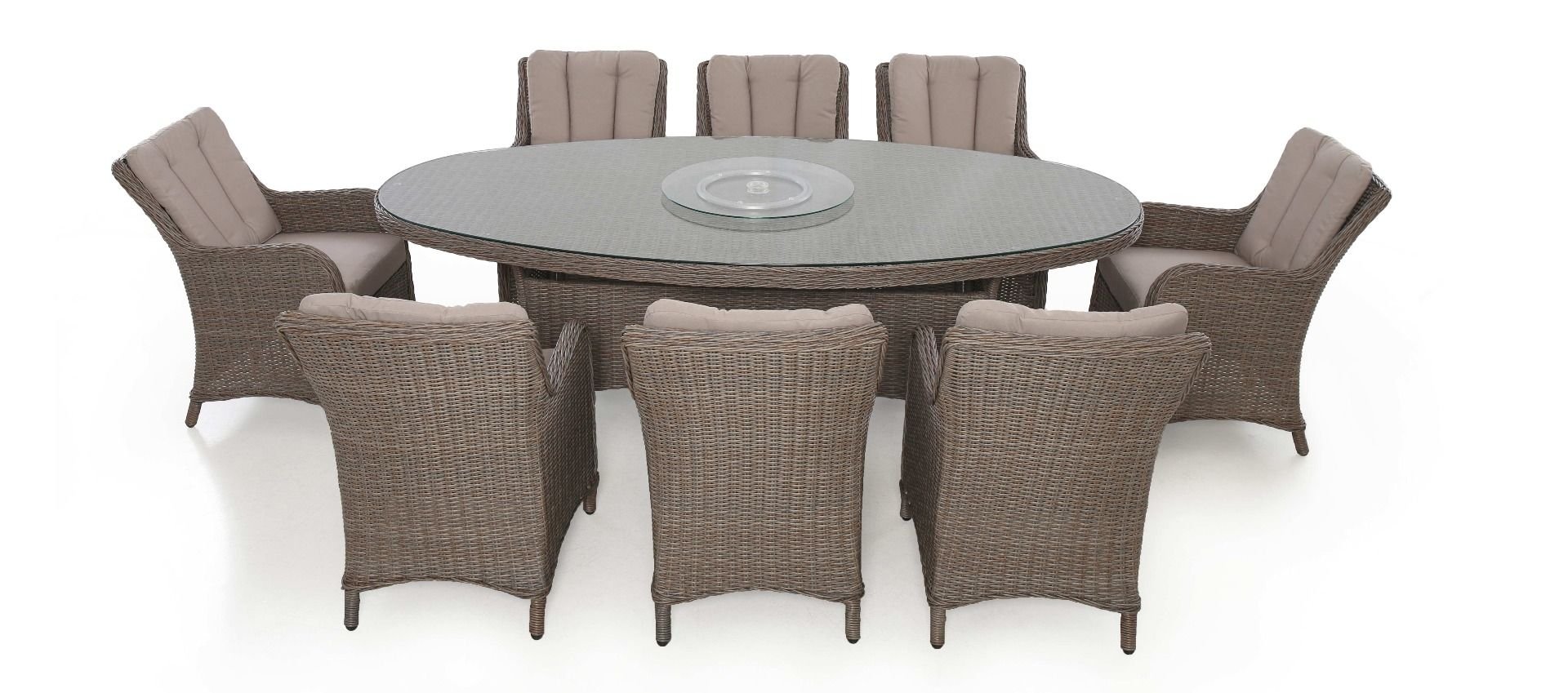 Maze Rattan Harrogate 8 Seat Oval Dining Set With Waterproof Cushions The Clearance Zone