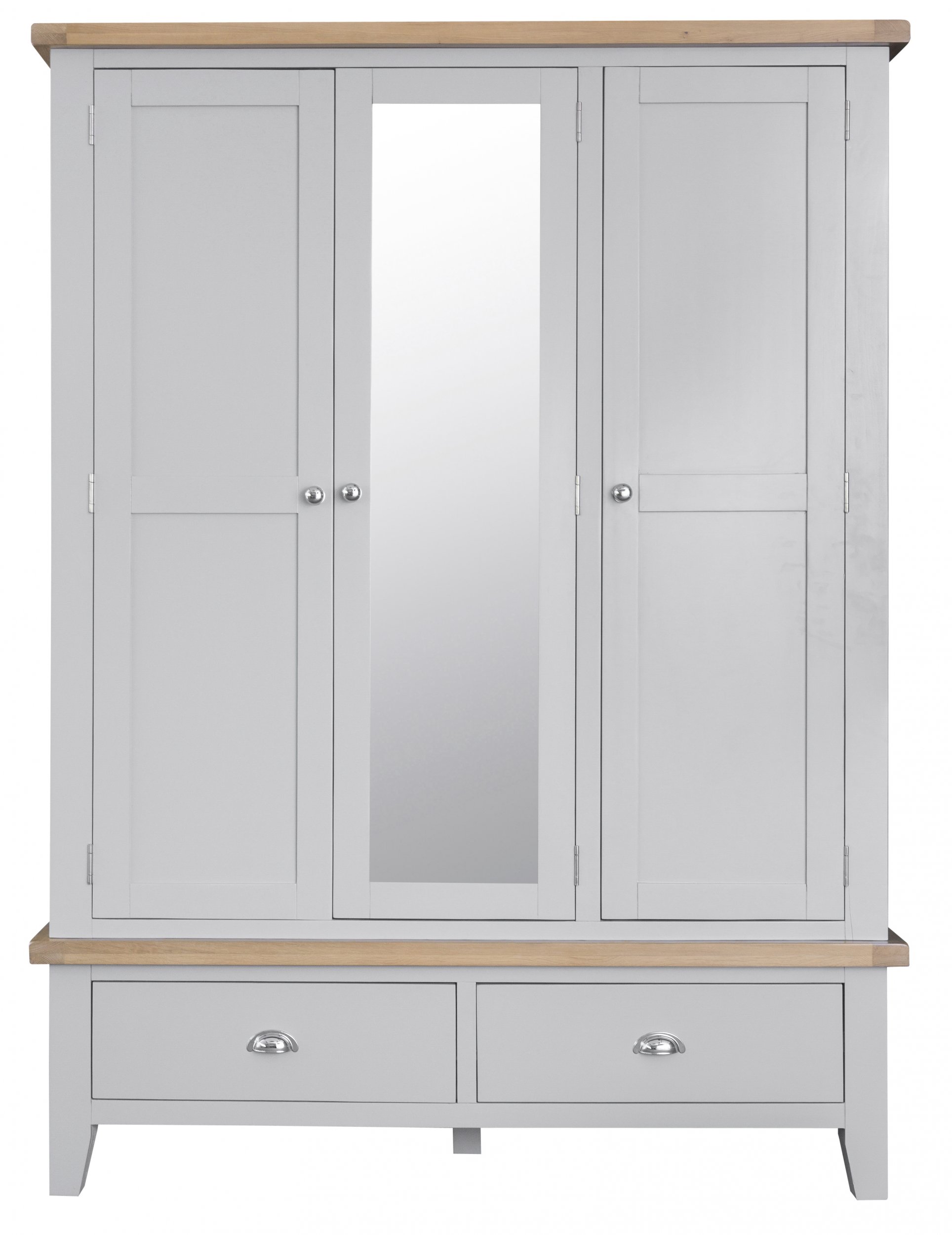 Kettering Grey Bedroom Triple Wardrobe With Mirror The Clearance