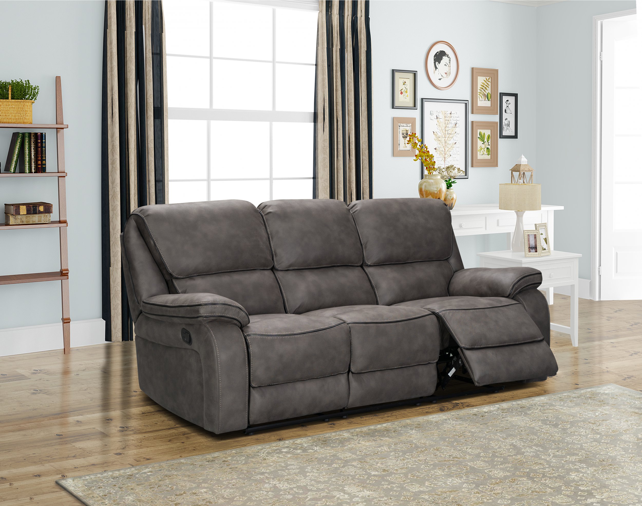 monaco leather reclining sofa