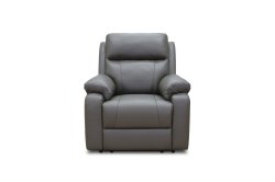 Renley Power Reclining Armchair - Genuine Leather - Grey