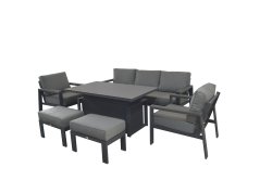 Melbury 3 Seat Sofa Set with Rising Table - Charcoal/Slate Grey Granite