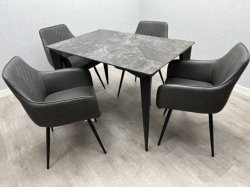 Miami Dining Set - Black & Gold