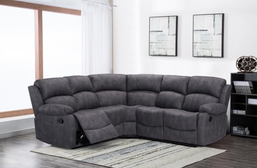 Barcelona Reclining Large Corner - Grey Fabric