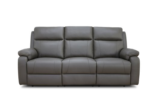 Renley Power Reclining 3 Seater - Genuine Leather - Grey