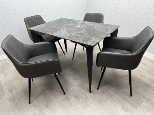 Miami Dining Set - Black & Gold