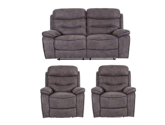 HP Collection - Noah Reclining 2+1+1 Sofa Set - Grey