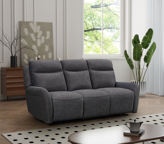 Kilkee Power Reclining 3 Seat Sofa - Grey