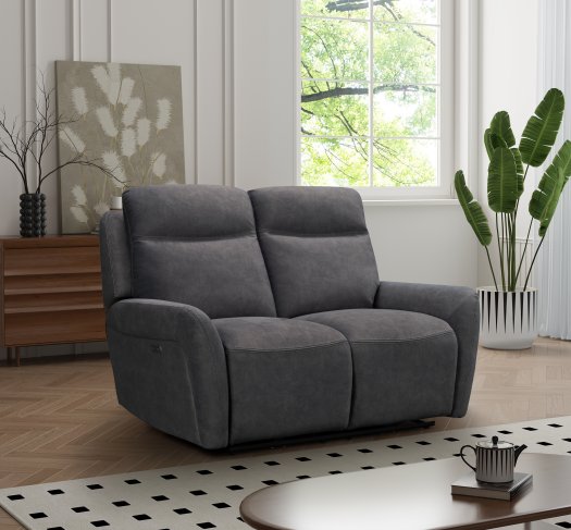 Kilkee Power Reclining 2 Seat Sofa - Grey