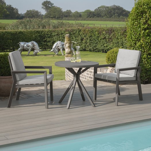 New York 3 Piece Bistro Set - Dove Grey