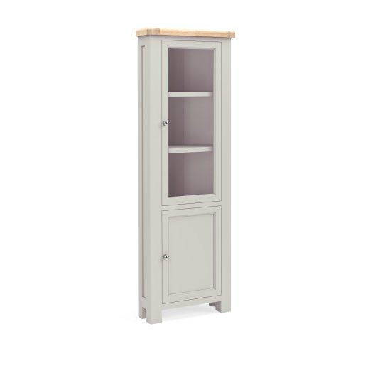 Sandwell Corner Display Cabinet - Stone Grey