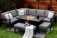 Melbury Corner Modular with Recliner Chaise Lounge & 145x85cm Rectangular Firepit Table - Charcoal/Slate Grey Granite