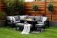 Melbury Corner Modular with Recliner Chaise Lounge & 145x85cm Rectangular Firepit Table - Charcoal/Slate Grey Granite