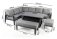 Melbury Corner Modular with Recliner Chaise Lounge & Rectangular Adjustable Table - Charcoal/Slate Grey Granite