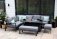 Melbury Corner Modular with Recliner Chaise Lounge & Rectangular Adjustable Table - Charcoal/Slate Grey Granite