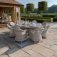 Maze Oxford 8 Seat Round Dining Set With Heritage Chairs & Woven Lazy Susan