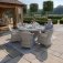 Maze Oxford 6 Seat Round Ice Dining Set With Heritage Chairs & Woven Lazy Susan