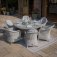 Maze Oxford 6 Seat Round Ice Dining Set With Heritage Chairs & Woven Lazy Susan