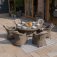 Maze Winchester 6 Seat Round Dining Set With Heritage Chairs & Woven Lazy Susan