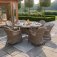 Maze Winchester 6 Seat Round Dining Set With Heritage Chairs & Woven Lazy Susan