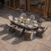 Maze Winchester 8 Seat Oval Dining Set With Heritage Chairs & Woven Lazy Susan