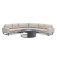 Maze - Outdoor Ethos Grande Corner Sofa Group with Round Fire Pit Coffee Table - Oatmeal