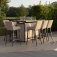 Maze - Outdoor Regal 8 Seat Rectangular Bar Set with Fire Pit - Oatmeal